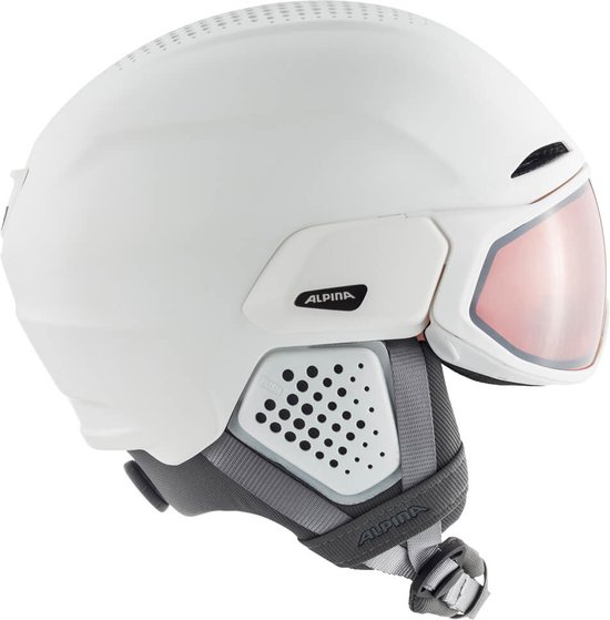 Alpina Oro QV MIPS Skihelm Met Vizier - White Matt | QuatroVarioflex S2-S3 | Maat: 55 - 59 cm