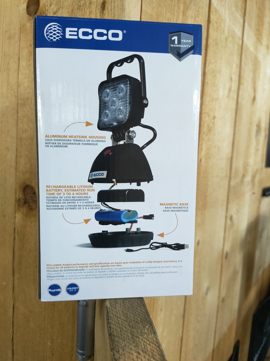 Werklamp LED oplaadbaar + magneetvoet 12-24 volt- 220 volt