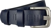 Broekriem Heren - Donkerblauw - 4 cm Breed - 135 cm (Taille maat tot 115 cm) - Riem Heren - Riem Dames - Leer - Gaatjes - Sleuven