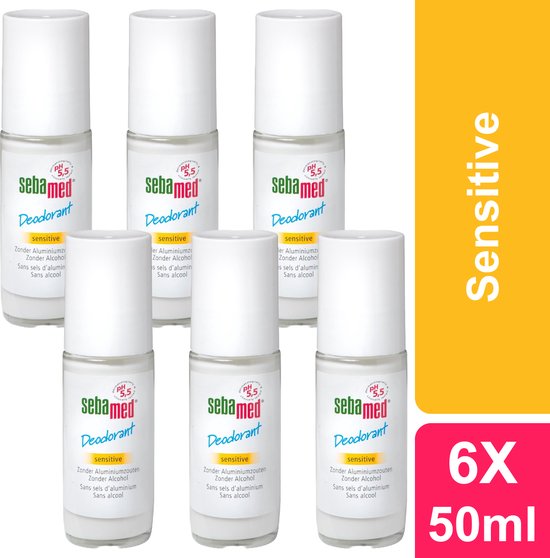 Sebamed Deodorant Sensitive Roller 6 stuks Voordeelverpakking