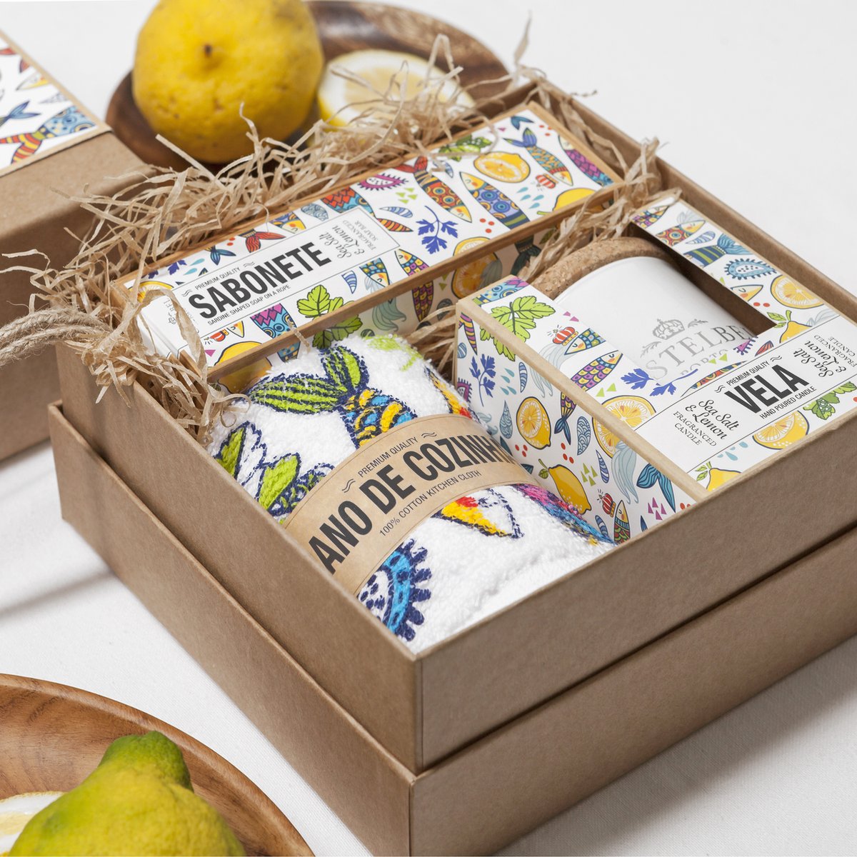 Castelbel - geschenkdoos - Sardine - cadeauset - geurkaars - zeep - handdoek - Portugal - giftbox