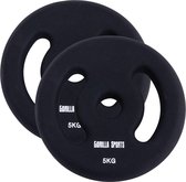 Gorilla Sports Gewichtsschijf - Halterschijven - 2 x 5 kg - Vinyl - Rubber coating - Gietijzer - 30 mm