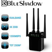 BlueShadow® WiFi Repeater - 1200Mbps - 2.4GHz & 5.8GHz - Groot bereik - Lange afstand & Hoge snelheden