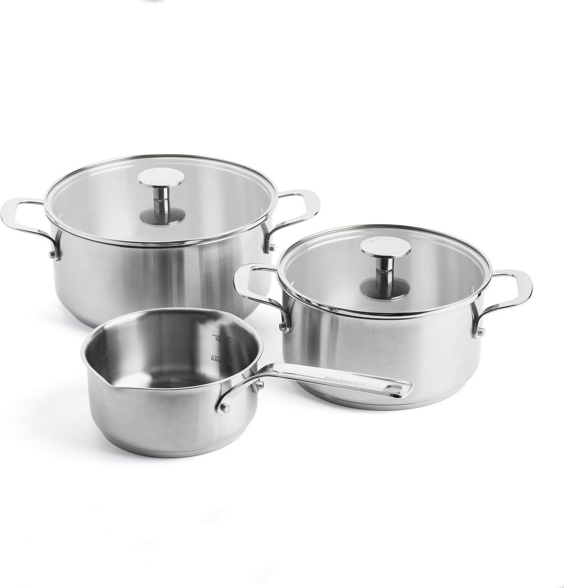 KitchenAid Stainless Steel 3-delige kookpannenset