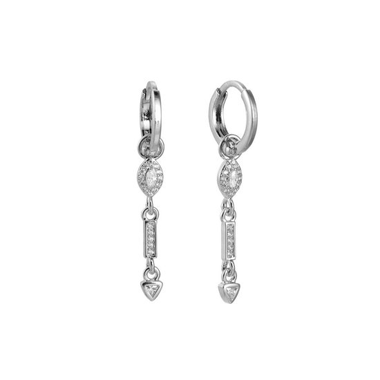 Bijoutheek Oorhangers oval tube Silver 122208.9