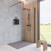 Cabine de douche Schulte - douche à l'italienne - Style - 80x190cm - verre de sécurité transparent 5mm - nano - profil noir mat