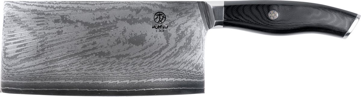 Homizu Kokuja hakmes - 18cm - AUS10 damascus mes/G10 - zwart - doos
