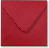 20 luxe enveloppen metallic rood - kerstrood - donkerrood parelmoer - 17 x 17 cm vierkant envelop - kerst - feestelijk - glamour