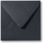 Luxe metallic enveloppen - zwart - 17 x 17 cm - 20 x envelop vierkant