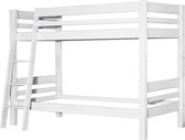 Bol.com MOJO - Stapelbed - Schuine ladder - 90 x 200 cm - Wit aanbieding