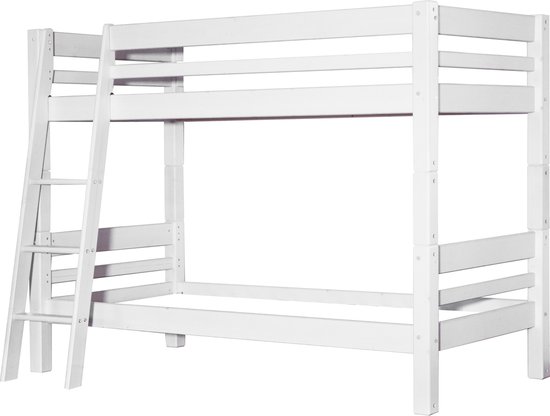 MOJO - Stapelbed - Schuine ladder - 90 x 200 cm - Wit | bol.com