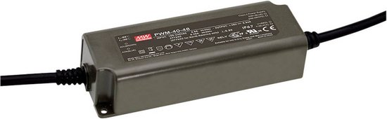 Mean Well PWM-40-24 LED-transformator Constante spanning 40.08 W 0 - 1.67 A 24 V/DC Dimbaar, PFC-schakeling, Overbelast