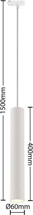 Lindby - 1-fase railverlichting - 1licht - Metaal, textiel - H: 40 cm - GU10 - wit