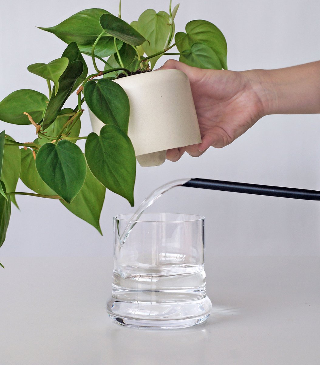 Handgemaakte zelfwaterende plantenpot - bloempot met waterreservoir | Pikaplant Geo h2o | keramiek/glas — cadeau in Wonen & Interieur - foto 4