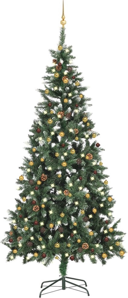 Prolenta Premium - Kunstkerstboom met LED's en kerstballen 210 cm