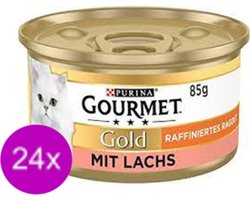 24x Gourmet Gold - Hartig Torentje Zalm - Kattenvoer - 85g