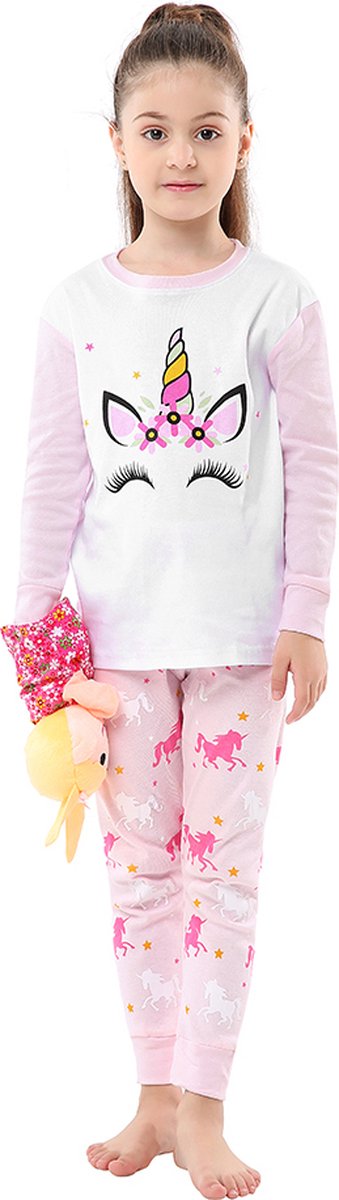 Eenhoorn pyjama roze maat 134-140 (7-8 jaar) Unicorn pyjama jurk prinses +  Eenhoorn... | bol