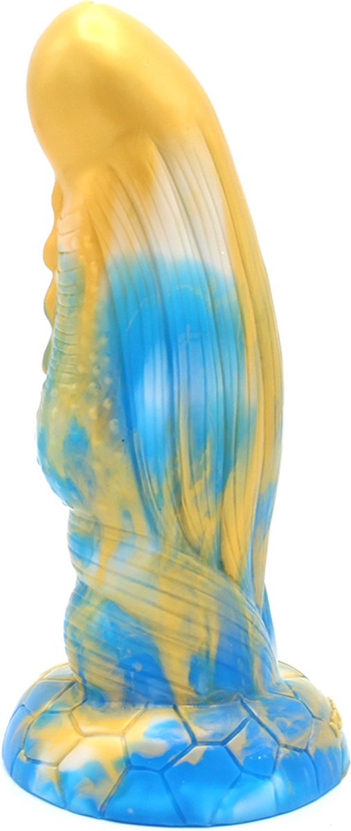 Kiotos Monstar - Dildo Beast nr. 16 - 21 x 7 cm - Goud/Blauw/Wit