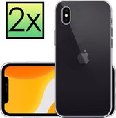 Hoes Geschikt voor iPhone Xs Max Hoesje Cover Siliconen Back Case Hoes - 2x - Transparant