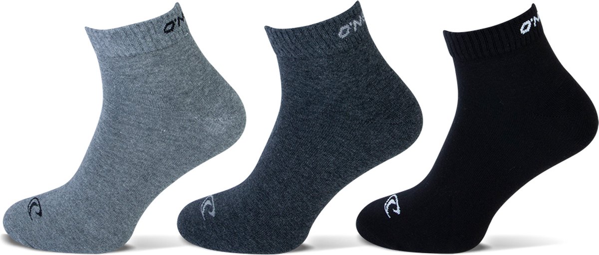O’Neill 9-Pack Halfhoge Sokken Slijtvast Katoen Quarter Heren Dames – 759003 Antraciet
