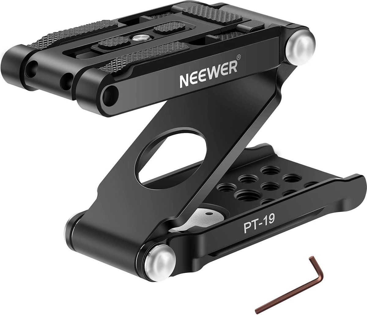 Neewer Tête De Trépied Z-Flex Tilt Flexible Avec 4 Boutons Réglage Rapide, Plaque Vitesse Et Niveau à Bulle - Aluminium Charge 3kg Pour DSLR Caméscopes