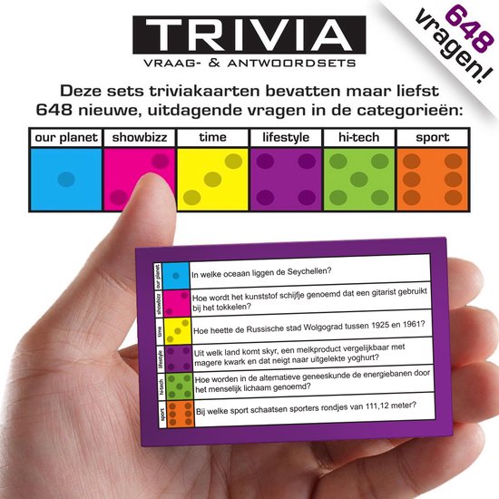 Thumbnail van een extra afbeelding van het spel Trivia Vragen Aanvulset, Vraag en Antwoord - Versie Paars (nieuwe vragen 2022)