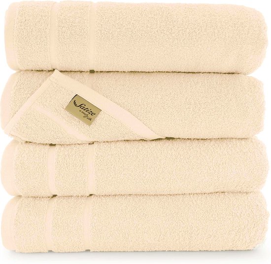 Satize Handdoeken 50x100 - één stuk - Badhanddoeken hotelkwaliteit - 100% katoen - Gebroken Wit