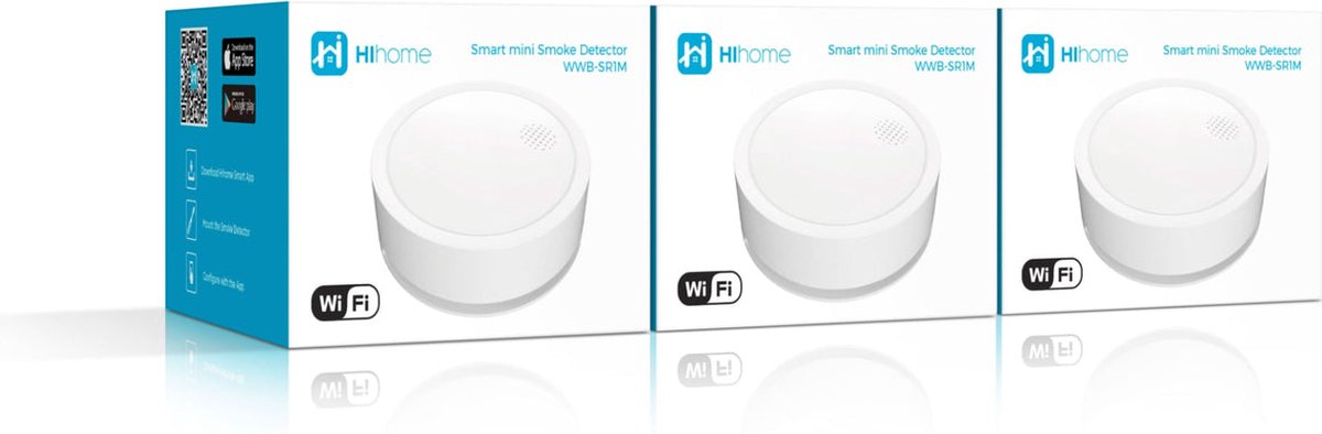 3-pack Hihome Mini Slimme Rookmelder WiFi