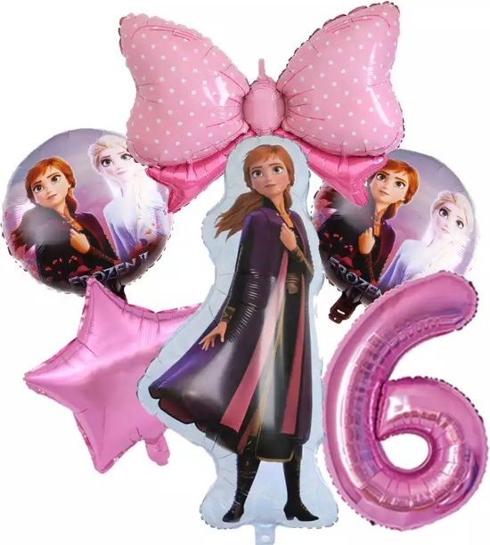 Frozen Ballonset 6 jaar (6-delig) folie ballon Verjaardagsdecoratie