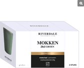 Riverdale Endless servies - koffiemok 20cl groen set 2 stuks