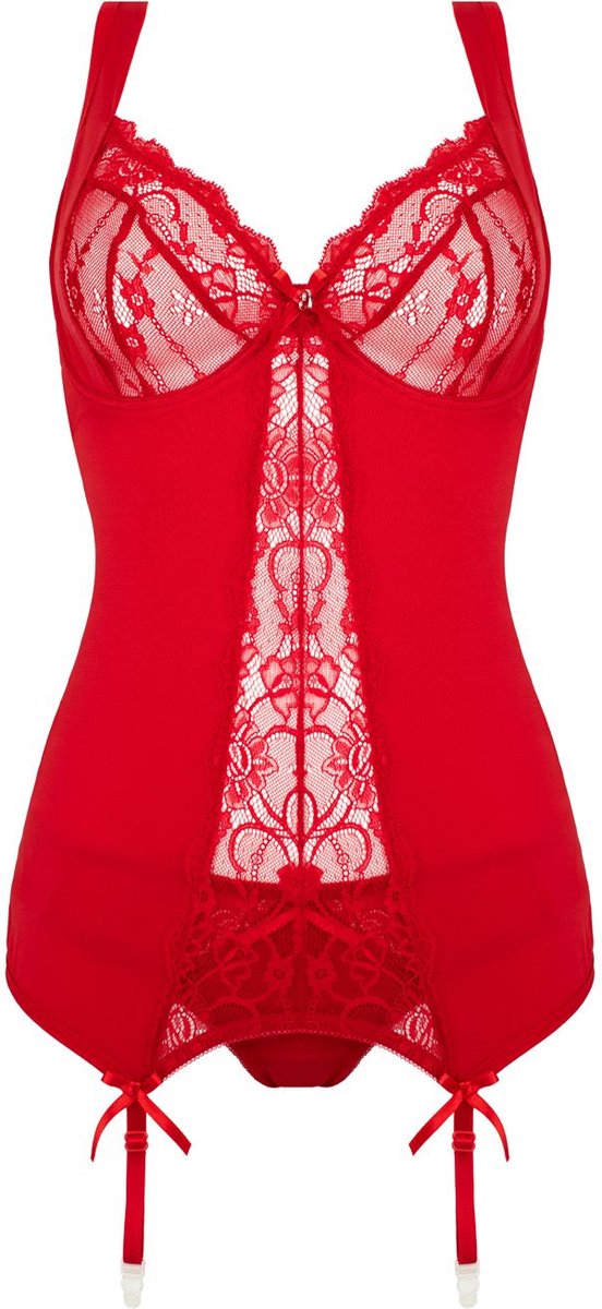 Goedkoopste Christine le Duc - 2 delige BH set - Lingerie Erotisch - Jarreteltop - Korset - Marzia - Rood - L/XL
