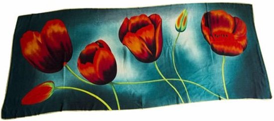 Tulpen Sjaal Groen | Traagoods | Souvenir | 170 x 30 cm