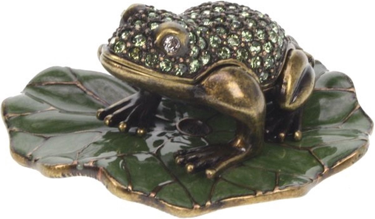 Doosje Kikker op blad 5x5x3cm h
