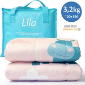 Ella® Verzwaringsdeken Kind 3,2kg - 100 x 150cm - Zwaartedeken - Weighted Blanket - Verzwaarde Deken - OEKO-TEX Katoen - Nijlpaard