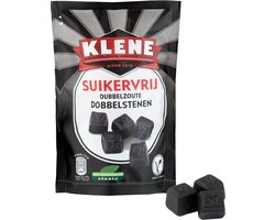 Klene Dubbelzoute Dobbelstenen - suikervrij - 110g