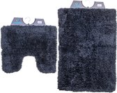 Wicotex - Badmat set met Toiletmat - WC mat met uitsparing Pure Antraciet - Antislip onderkant
