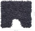 Wicotex - Badmat set met Toiletmat - WC mat met uitsparing Blauw Wit geblokt - Antislip onderkant
