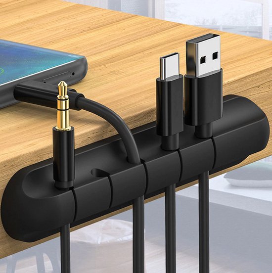 Organisateur de câble Siliconen USB câble enrouleur de bureau Clips de  gestion de... | bol.com