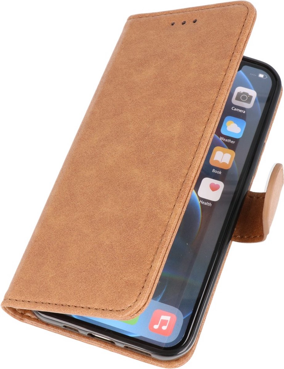 iPhone Xs Hoesje Book Case Telefoonhoesje Bruin