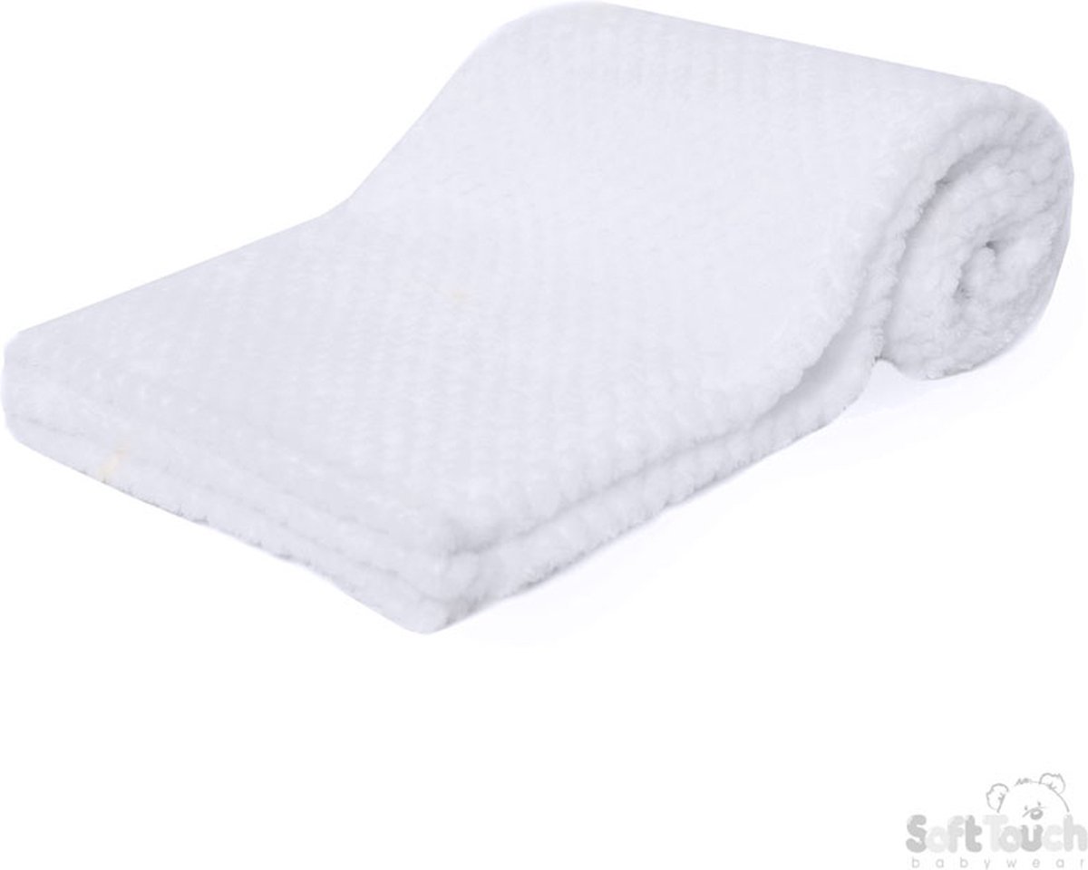Soft Touch Wikkeldeken White Waffle Junior100 Cm Fleece Wit