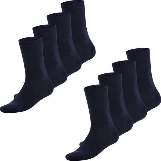 Gotzburg 8 Paar Donkerblauwe Sokken - Sokken Heren 43-46 - sokken dames en heren - blauw - Cadeau