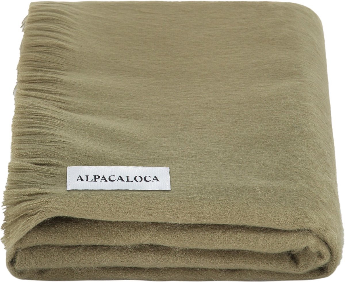 Alpaca Wol Enkelzijdige Sjaal - 200 x 65 cm - Sigaar