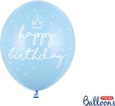 Partydeco - Ballonnen Happy Birthday Blue (6 stuks)