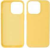 iPhone 14 Pro Max Hoesje - 2.0mm Dikke Fashion Telefoonhoesje Backcover - Geel