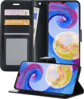 Hoesje Geschikt voor Samsung A04s Hoesje Book Case Hoes Portemonnee Cover Walletcase - Hoes Geschikt voor Samsung Galaxy A04s Hoes Bookcase Hoesje - Zwart.