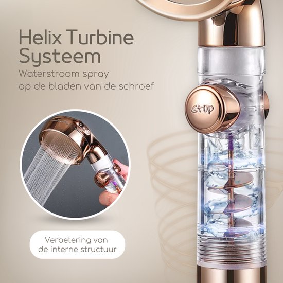 thumbnail: Douchekop Met LED - 7 Kleuren - Waterbesparend - Hogedruk - Met Filter - Universele Aansluiting