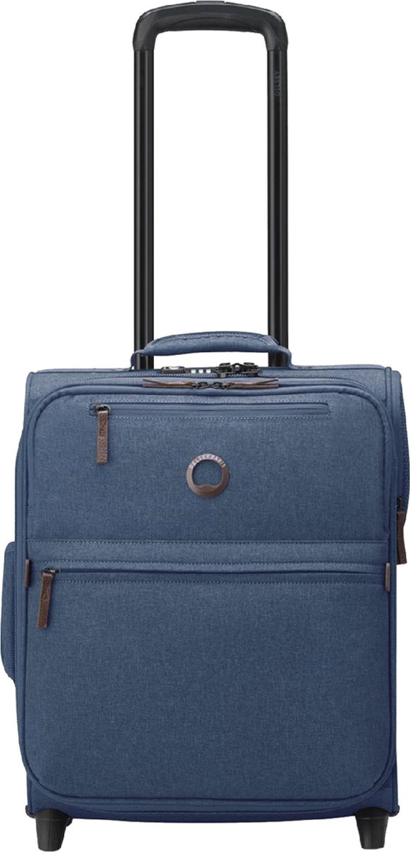 Delsey Handbagage zachte koffer / Trolley / Reiskoffer - Maubert 2.0 - 45 cm - Blauw