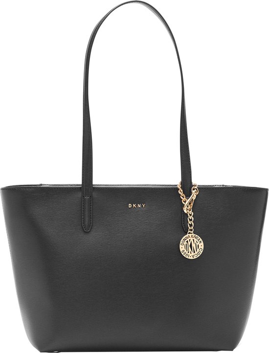 DKNY Cuir Sac shopper Sac à épaule Bryant Tote Black / Gold Noir