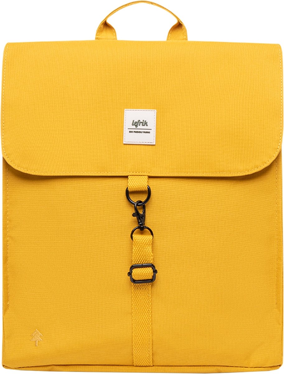 Lefrik Handy Mini Laptop Rugzak - Eco Friendly - Recycled Materiaal - 13,6 inch - Mustard