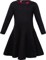 La V Elegante sweatstof jurk Zwart 140
